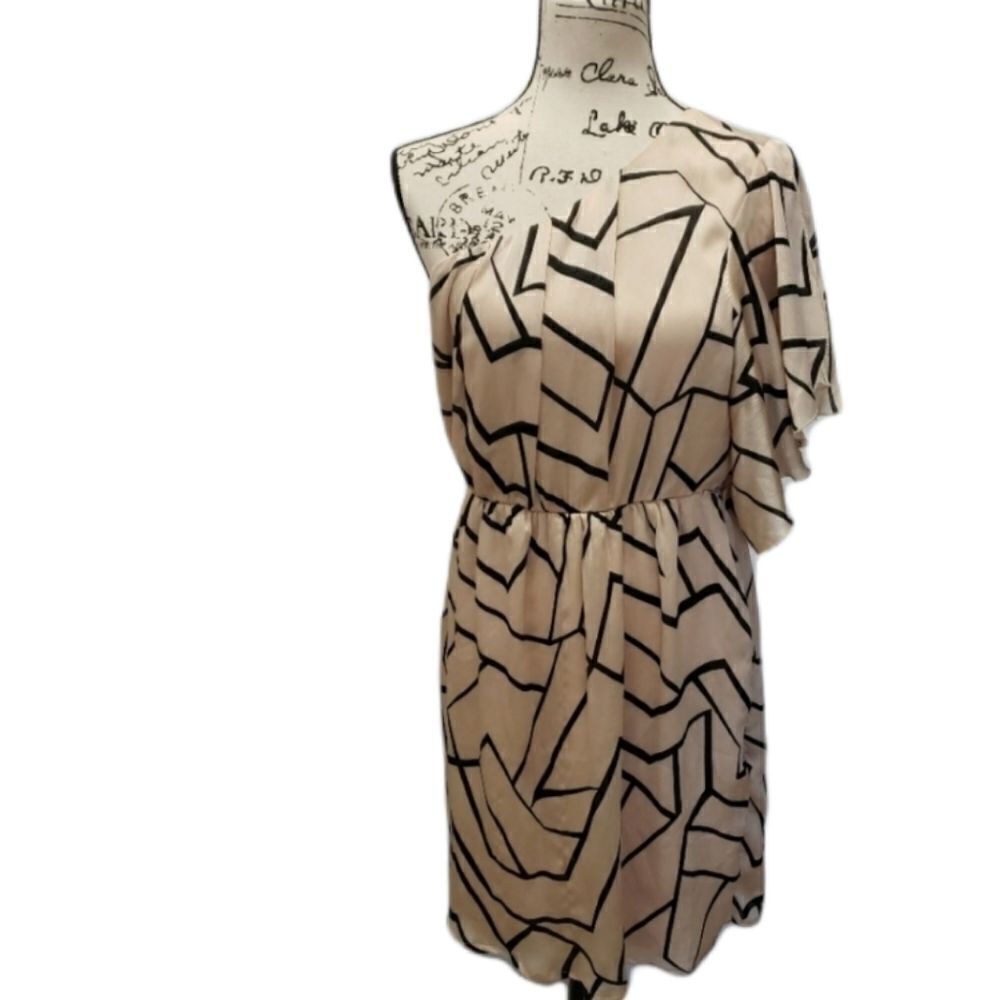 One Shoulder Geometric Print Dress
